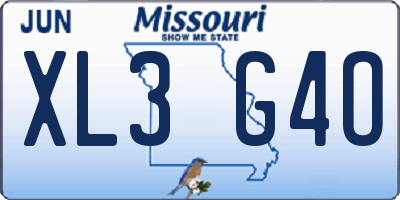 MO license plate XL3G4O