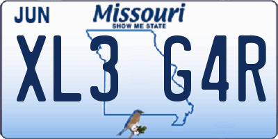 MO license plate XL3G4R