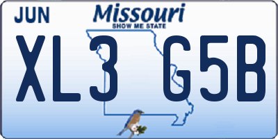 MO license plate XL3G5B
