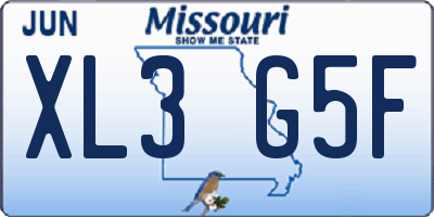 MO license plate XL3G5F