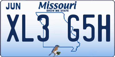MO license plate XL3G5H