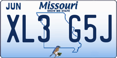 MO license plate XL3G5J