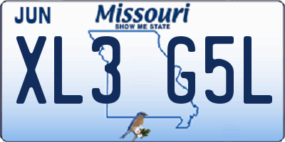 MO license plate XL3G5L