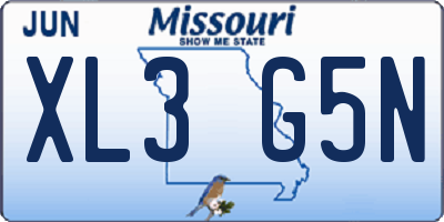 MO license plate XL3G5N