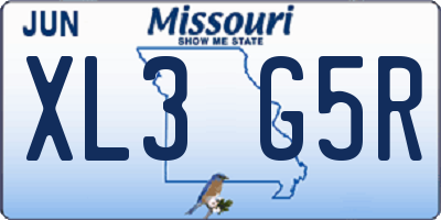 MO license plate XL3G5R