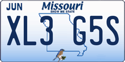MO license plate XL3G5S