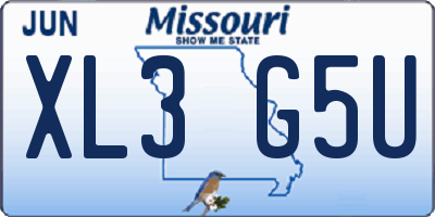 MO license plate XL3G5U