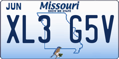 MO license plate XL3G5V