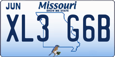 MO license plate XL3G6B