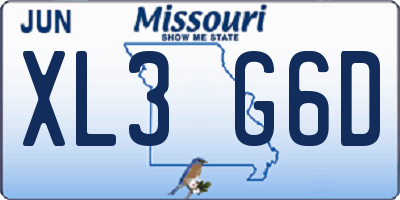 MO license plate XL3G6D