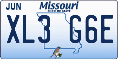MO license plate XL3G6E