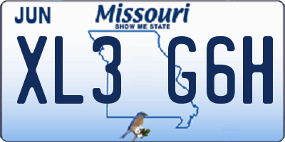 MO license plate XL3G6H