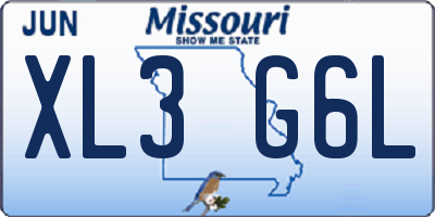 MO license plate XL3G6L