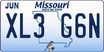 MO license plate XL3G6N