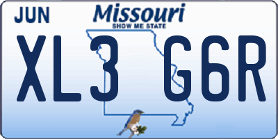 MO license plate XL3G6R