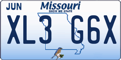 MO license plate XL3G6X