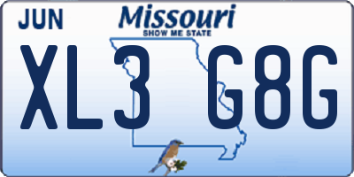 MO license plate XL3G8G