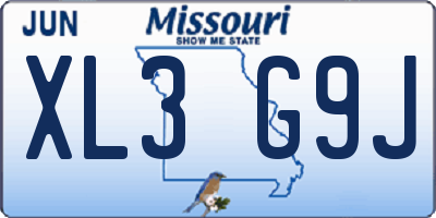 MO license plate XL3G9J