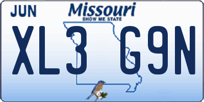 MO license plate XL3G9N