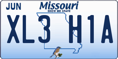 MO license plate XL3H1A