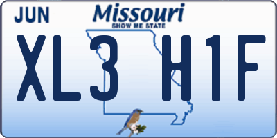 MO license plate XL3H1F