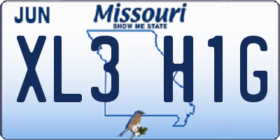 MO license plate XL3H1G