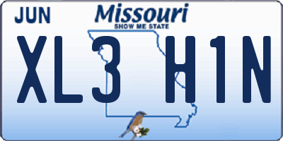MO license plate XL3H1N
