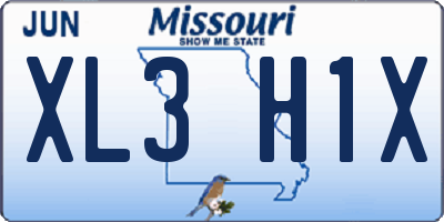 MO license plate XL3H1X