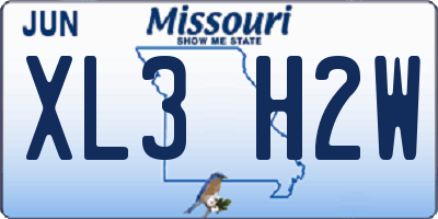 MO license plate XL3H2W