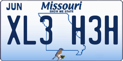 MO license plate XL3H3H