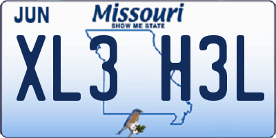 MO license plate XL3H3L