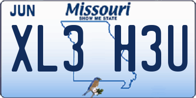 MO license plate XL3H3U