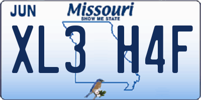 MO license plate XL3H4F