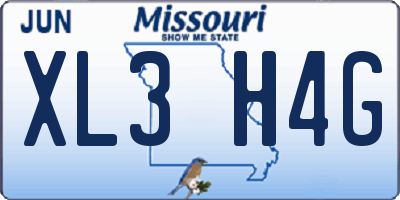 MO license plate XL3H4G