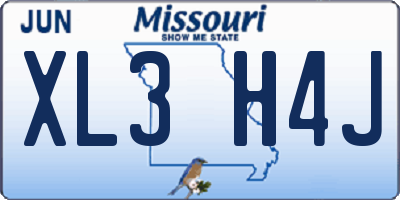 MO license plate XL3H4J