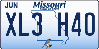 MO license plate XL3H4O