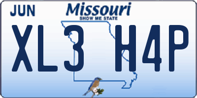 MO license plate XL3H4P