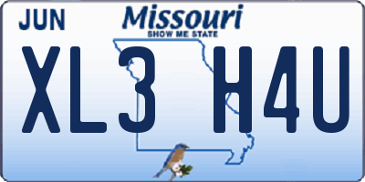 MO license plate XL3H4U