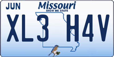 MO license plate XL3H4V