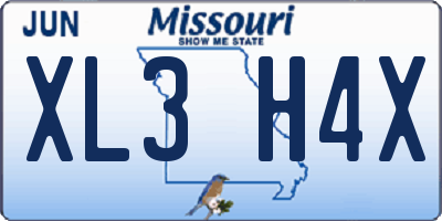 MO license plate XL3H4X