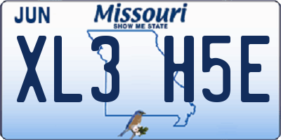 MO license plate XL3H5E