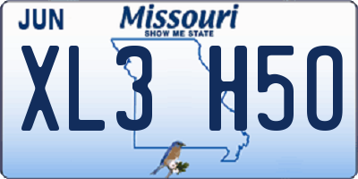 MO license plate XL3H5O