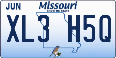 MO license plate XL3H5Q
