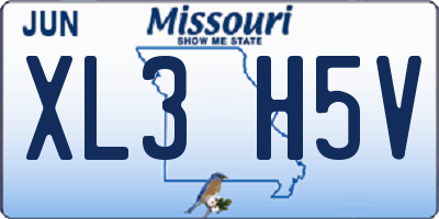 MO license plate XL3H5V