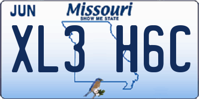 MO license plate XL3H6C