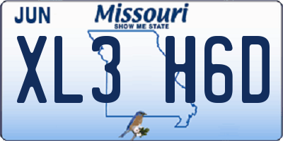 MO license plate XL3H6D
