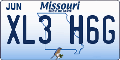MO license plate XL3H6G