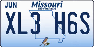 MO license plate XL3H6S