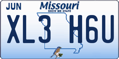 MO license plate XL3H6U