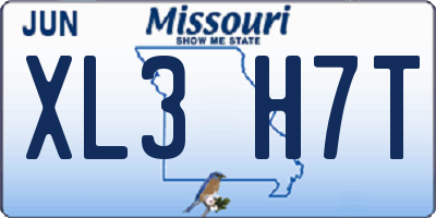MO license plate XL3H7T